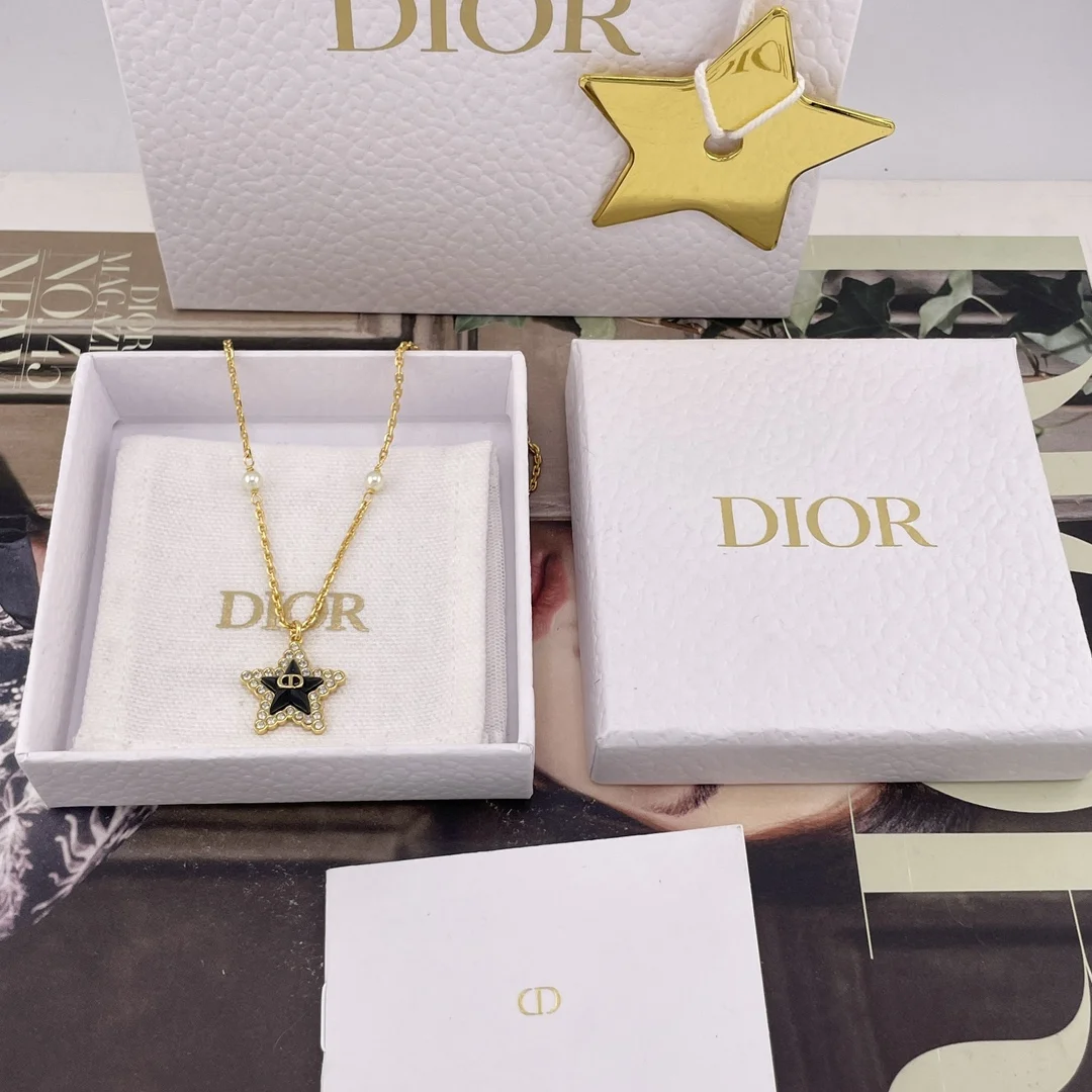 Dior Diamond halo star necklace, pink and blue Dior Diamond halo star necklace, pink and blue