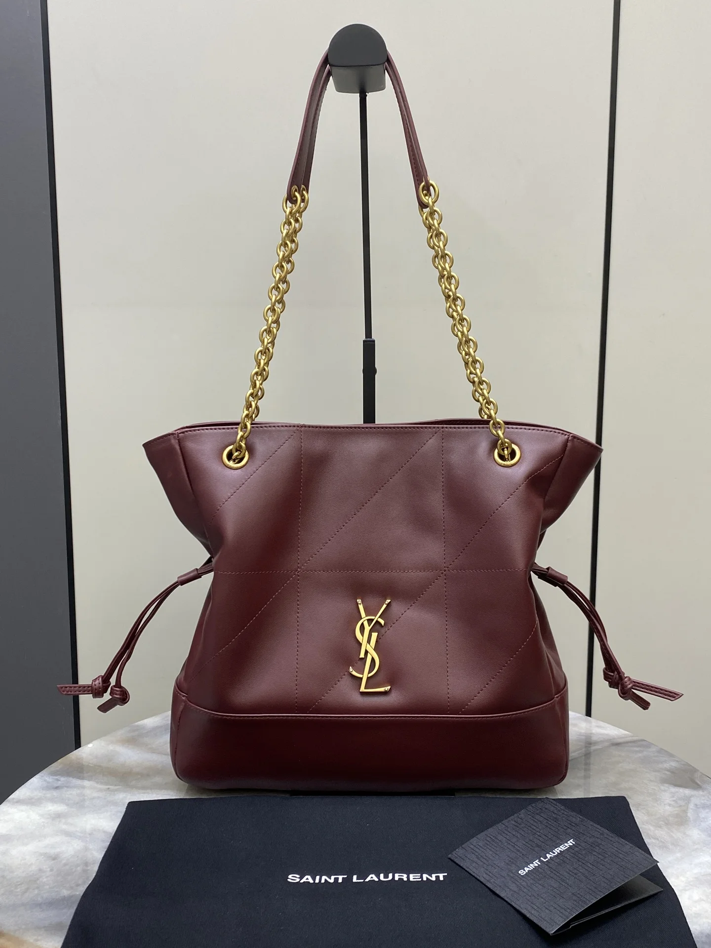 SAINT LAURENT 833948 Small Jamie 4.3 Large Pochon Lambskin Underarm Bag Mommy Bag