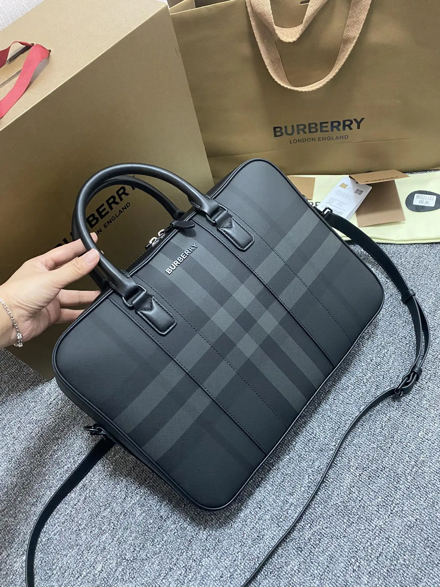 Burberry 7721 Plaid Briefcase Men s Handbag Messenger Bag