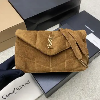 759337 LOULOU UFFER MINI CHAIN BAG IN MATTE SUEDE Replica SAINT LAURENT womens bags