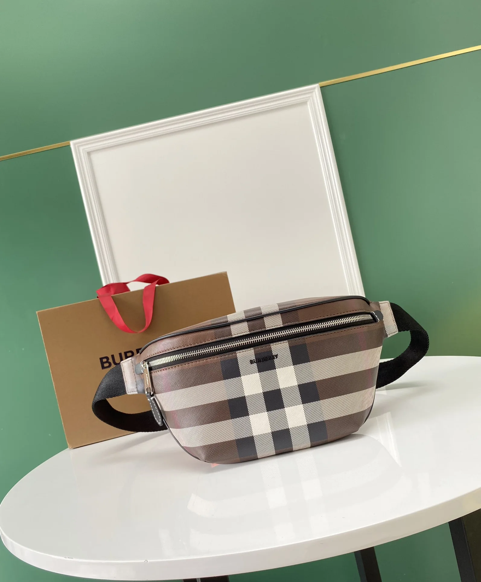 Burberry 5591 Birch Brown Checkered Belt Bag