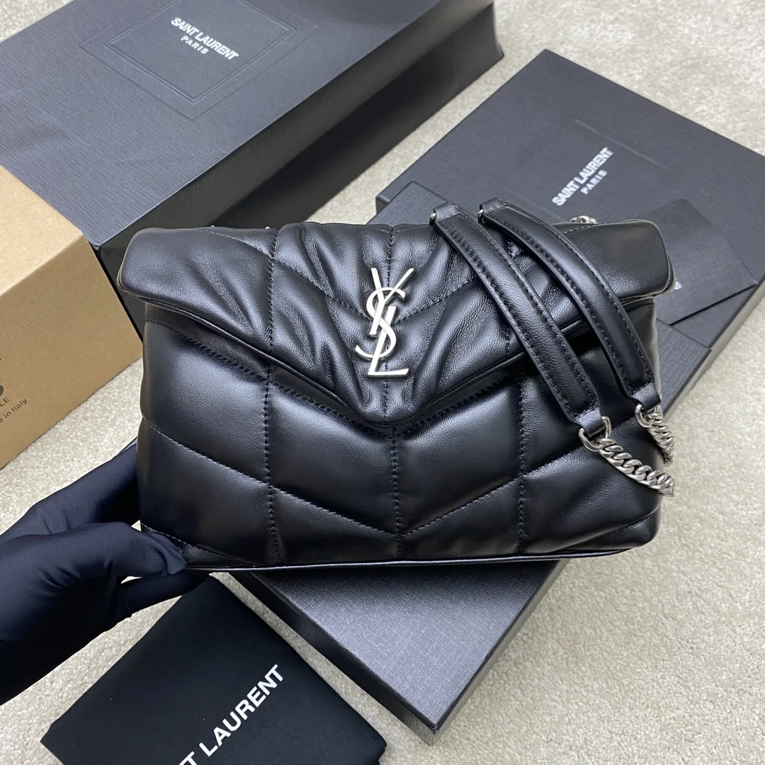 SAINT LAURENT 759337 LOULOU UFFER MINI CHAIN BAG IN QUILTED LAMBSKIN