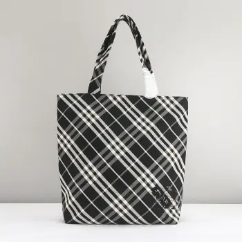 81977161 Burberry Check Equestrian Knight Logo Tote Bag Replica Burberry womens bags