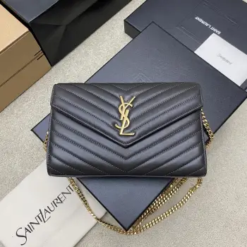 377828 MONOGRAM Lambskin Chain Crossbody Bag Replica SAINT LAURENT womens bags