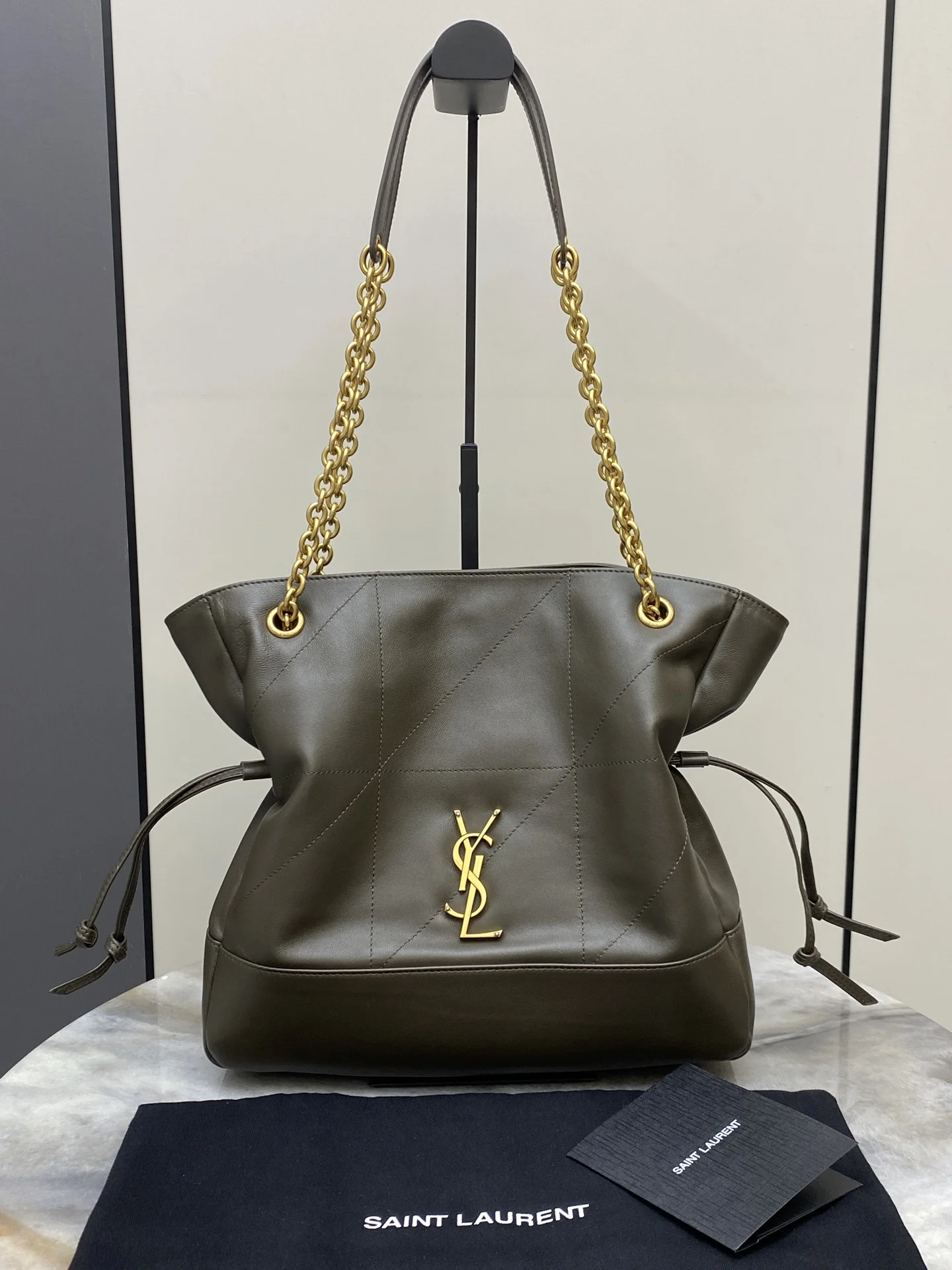 SAINT LAURENT 833948 Small Jamie 4.3 Large Pochon Lambskin Underarm Bag Mommy Bag