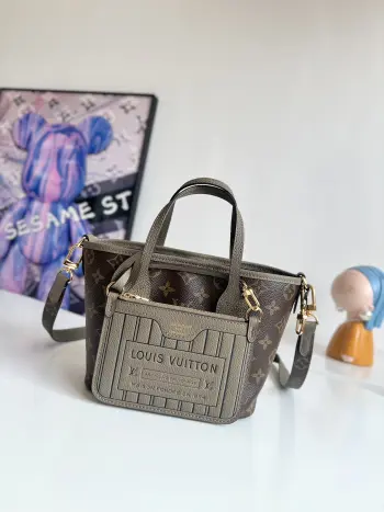 Overseas Original M12109 Neverfull Bandouliere Inside Out BB Handbag Tote Crossbody Bag Replica Louis Vuitton womens bags