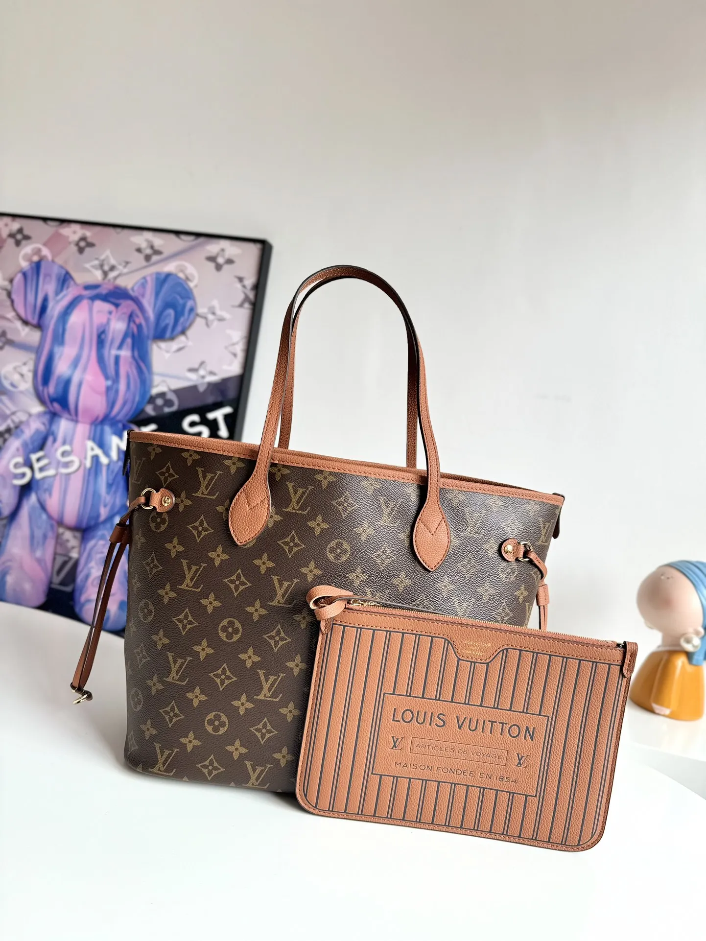 Louis Vuitton Overseas Original M12061 Neverfull Inside Out Medium Handbag Shoulder Backpack