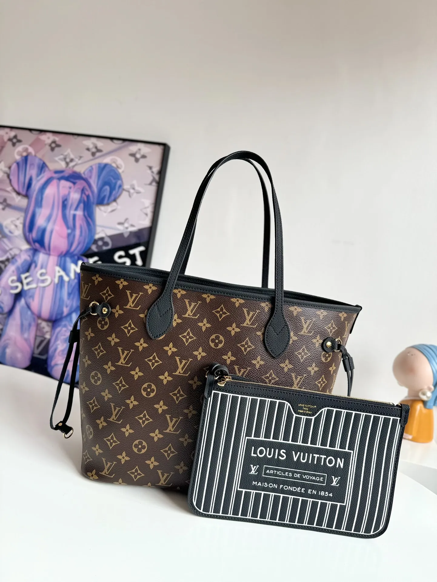 Louis Vuitton Overseas Original M11946 Neverfull Inside Out Medium Handbag Shoulder Bag