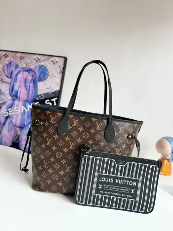 Overseas Original M11946 Neverfull Inside Out Medium Handbag Shoulder Bag Replica Louis Vuitton womens bags