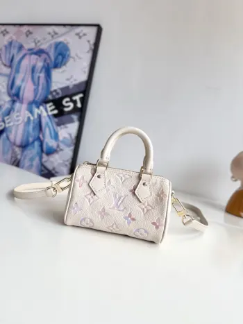 Overseas Original M25591 Nano Speedy Handbag Tote Crossbody Bag Replica Louis Vuitton womens bags