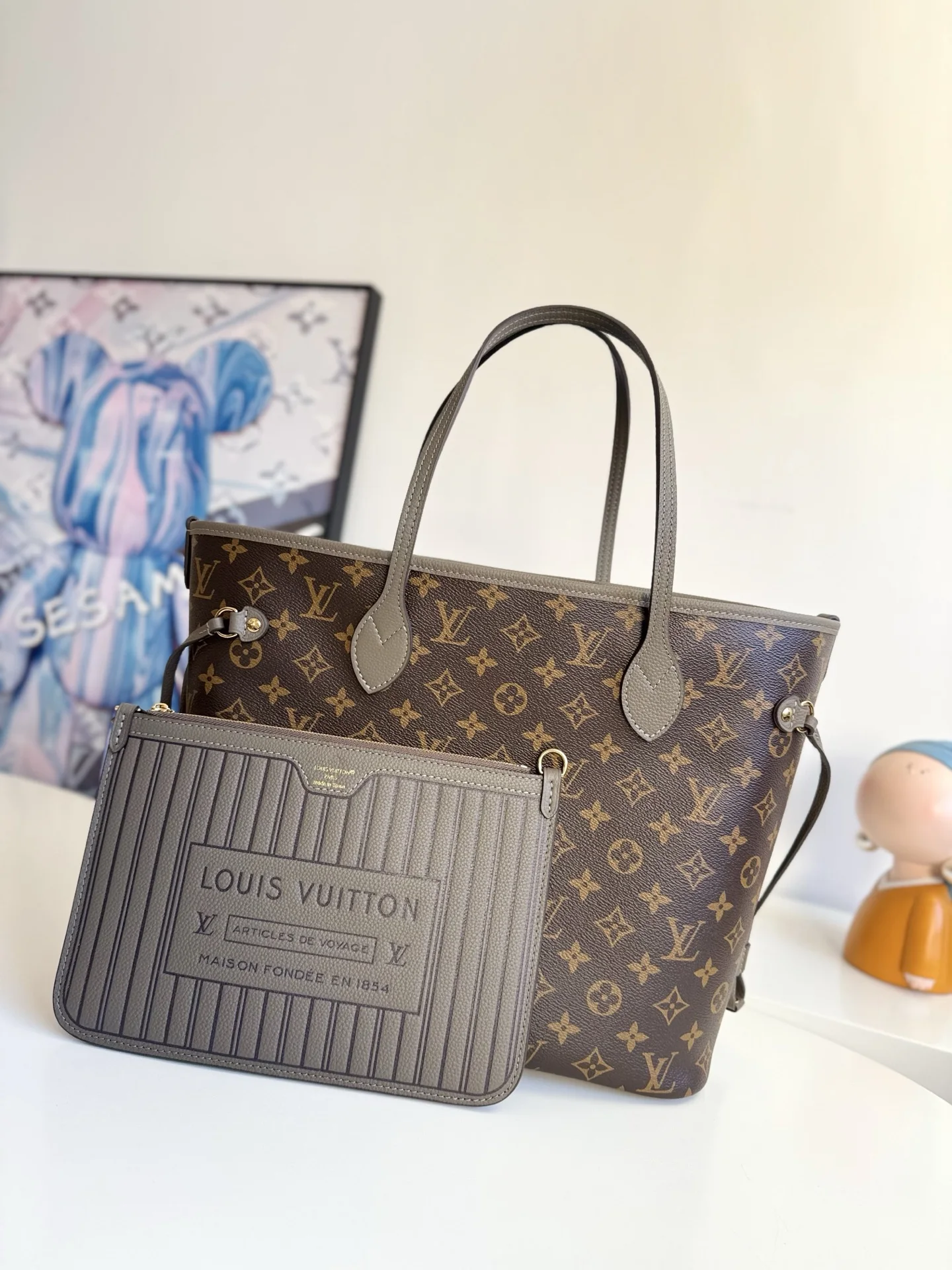 Louis Vuitton Overseas Original M25664 Neverfull Inside Out Medium Handbag Shoulder Backpack