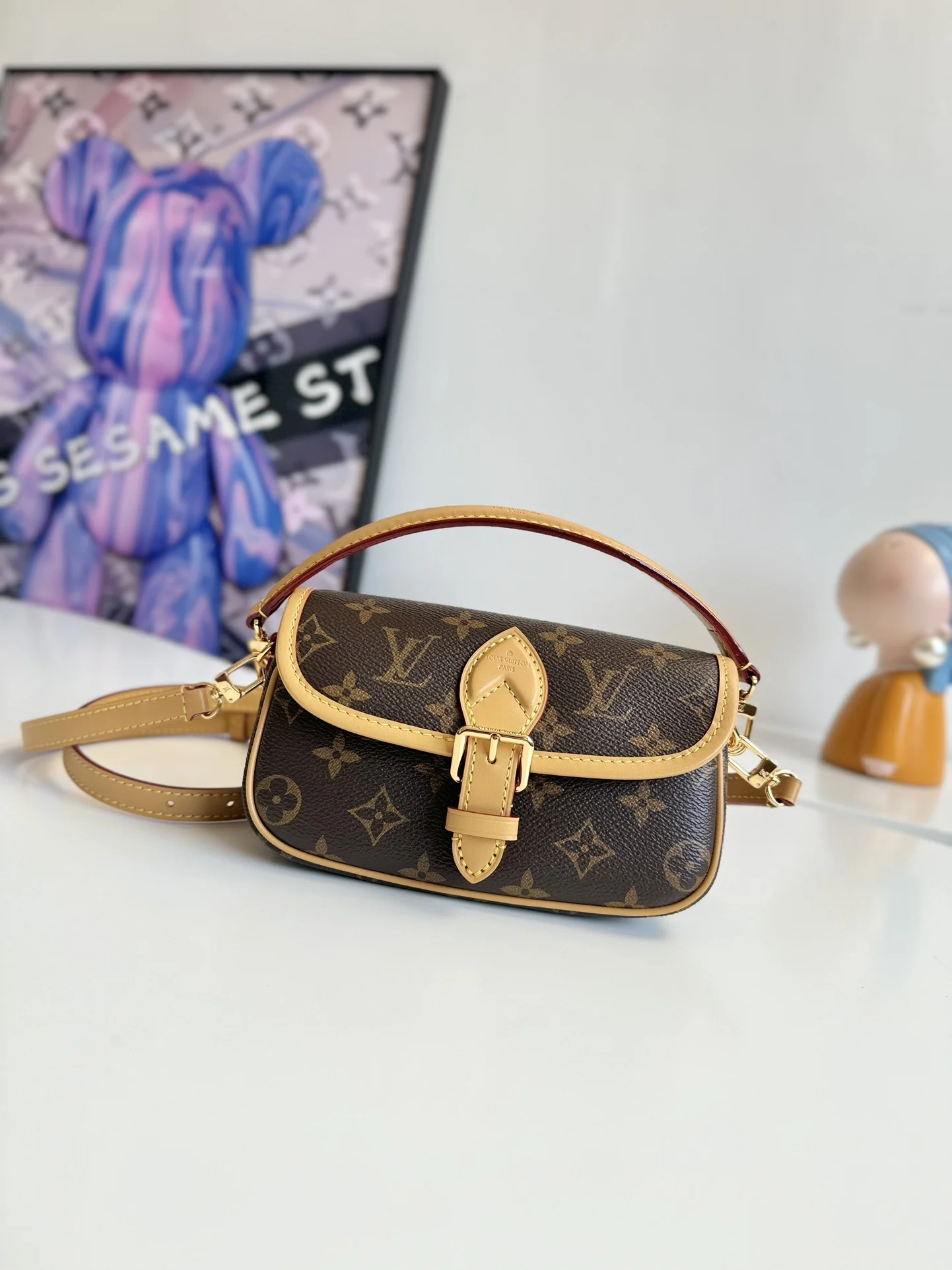 Louis Vuitton Overseas original M83298 Nano Diane handbag, tote and crossbody bag.