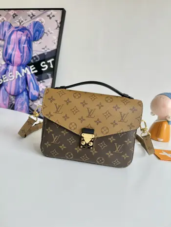 Original overseas M44876 Pochette Metis handbag, available as a top handle or crossbody bag. Replica Louis Vuitton womens bags