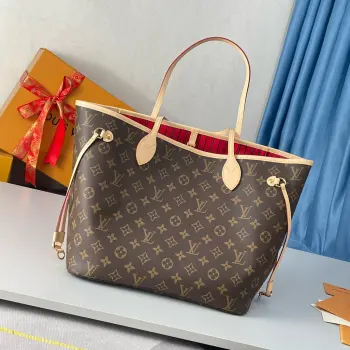 Original overseas M41177 Neverfull Medium Tote Bag Shoulder Bag Replica Louis Vuitton womens bags