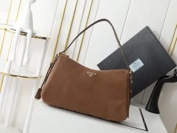 1BC228 麂皮Aimee腋下包大号 单肩背包 高仿普拉达女包