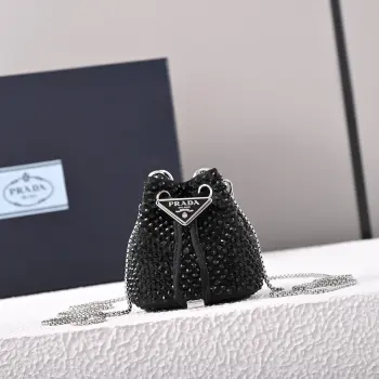 1NR016 水晶mini小水桶 斜挎包 高仿普拉达女包