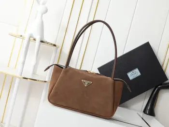 1BA444 绒面Soft Grain Hobo腋下包 单肩背包 高仿普拉达女包