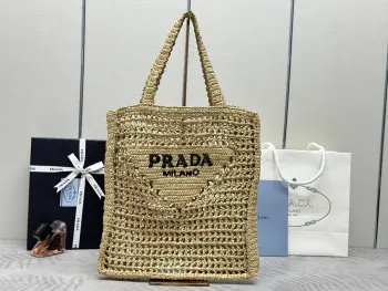 1BG393 酒椰纤维托特包 手提包 单肩背包 高仿普拉达女包
