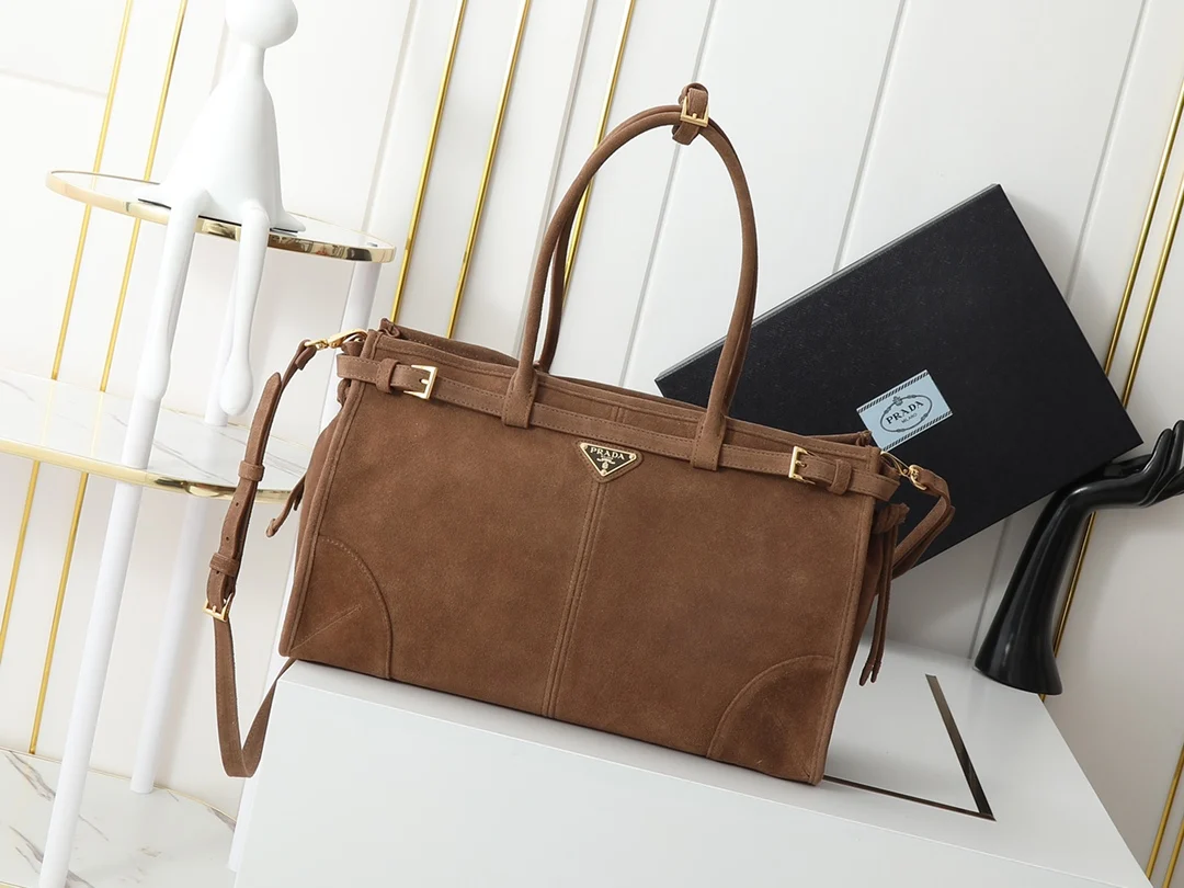 普拉达 1BA433 绒面LuxSoft手袋大号 单肩背包