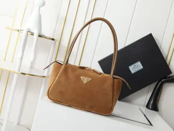 1BA444 绒面Soft Grain Hobo腋下包 单肩背包 高仿普拉达女包