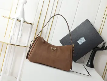 1BC229 麂皮Aimee腋下包小号 单肩背包 高仿普拉达女包