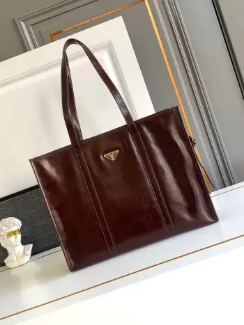 1BG460 新款油腊皮托特包 单肩背包 高仿普拉达女包