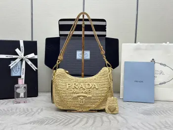 1BC204 草编立体刺绣 Hobo纯手工编织 手拎 腋下包 斜挎包 单肩背包 高仿普拉达女包