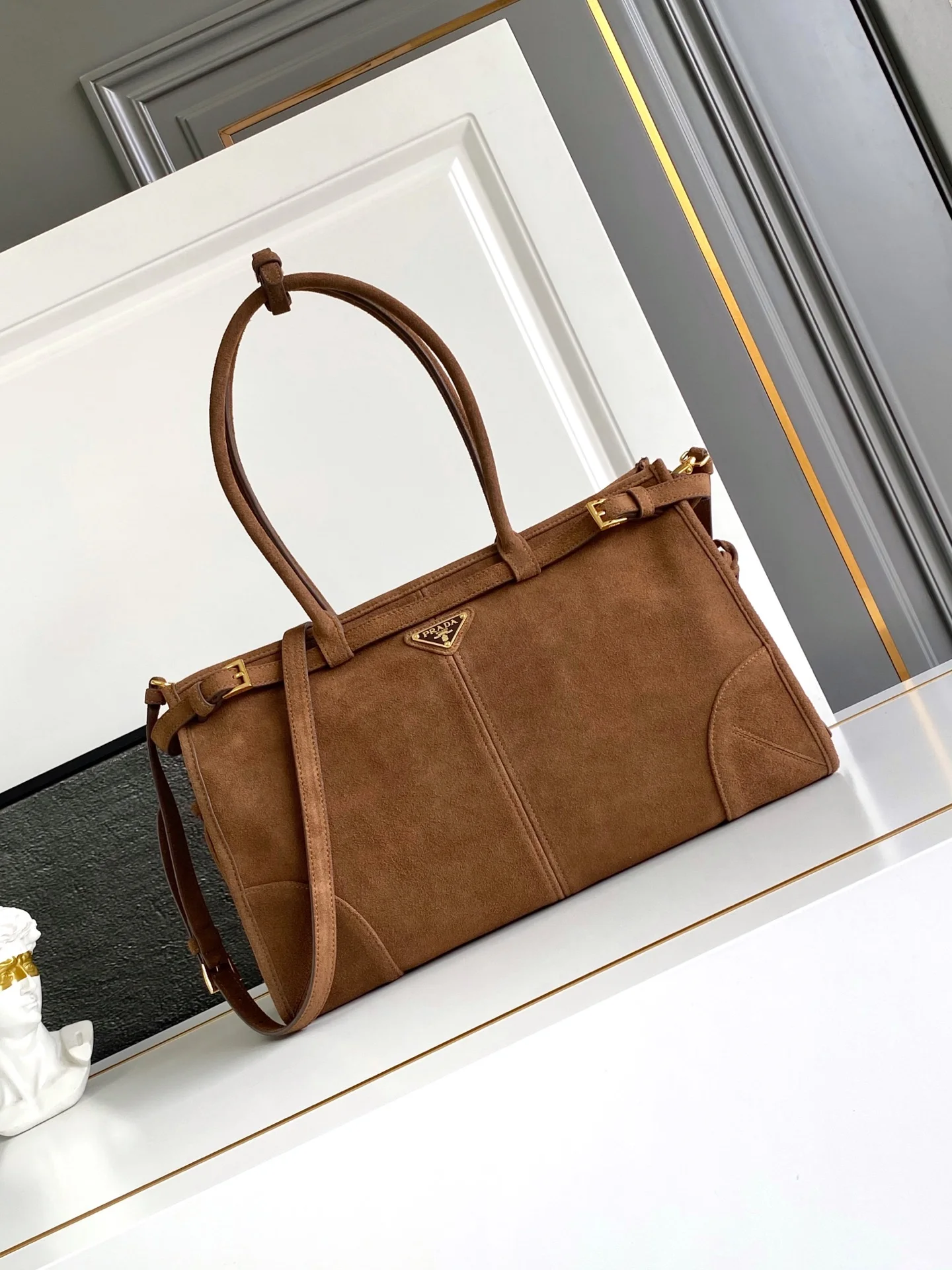 普拉达 1BA433 绒面LuxSoft手袋大号 手提单肩背包 斜挎包