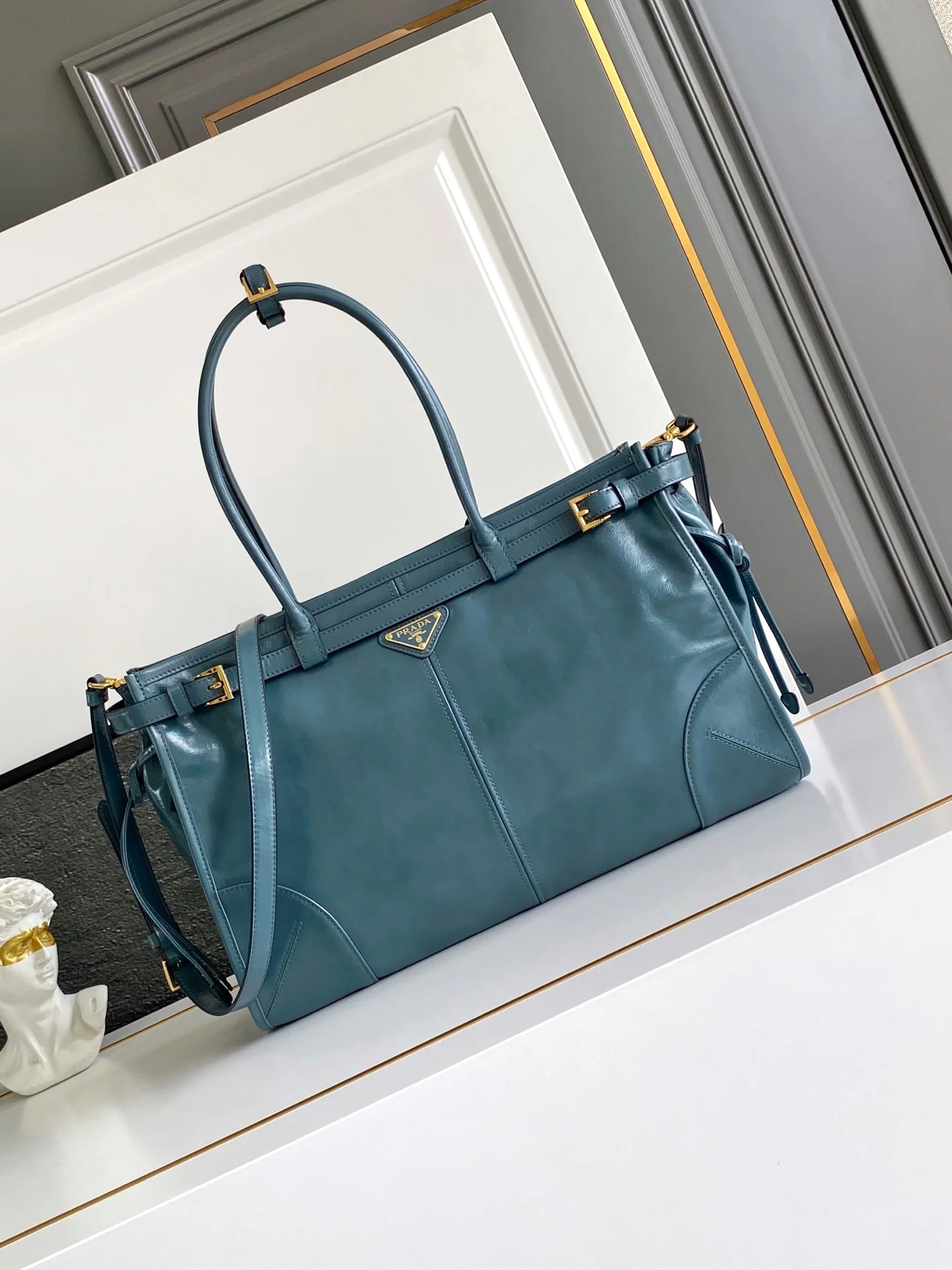 普拉达 1BA433 LusSolf油腊皮 手提斜挎包