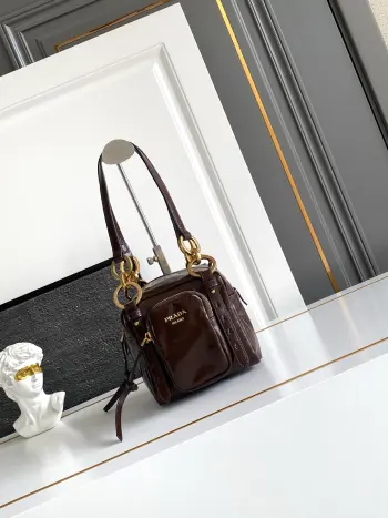 1BB137 新品油腊皮小号 方正手提包 单肩背包 高仿普拉达女包