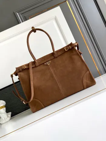 1BA439 绒面麂皮特大号Soft Lux  手提单肩背包 斜挎包 高仿普拉达女包