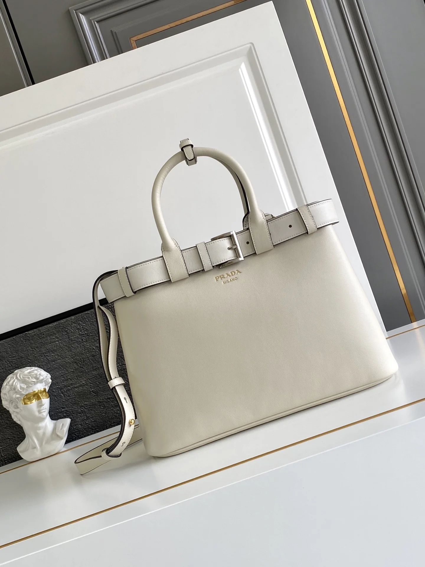 普拉达 1BA417  DoubleBag中号购物袋  手提斜挎包