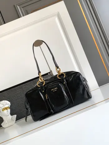 1BB138 油腊皮大号单肩包 单肩背包 高仿普拉达女包