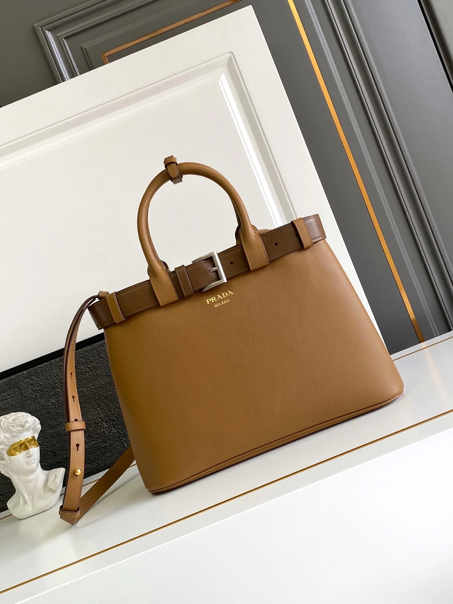 普拉达 1BA417  DoubleBag中号购物袋  手提斜挎包