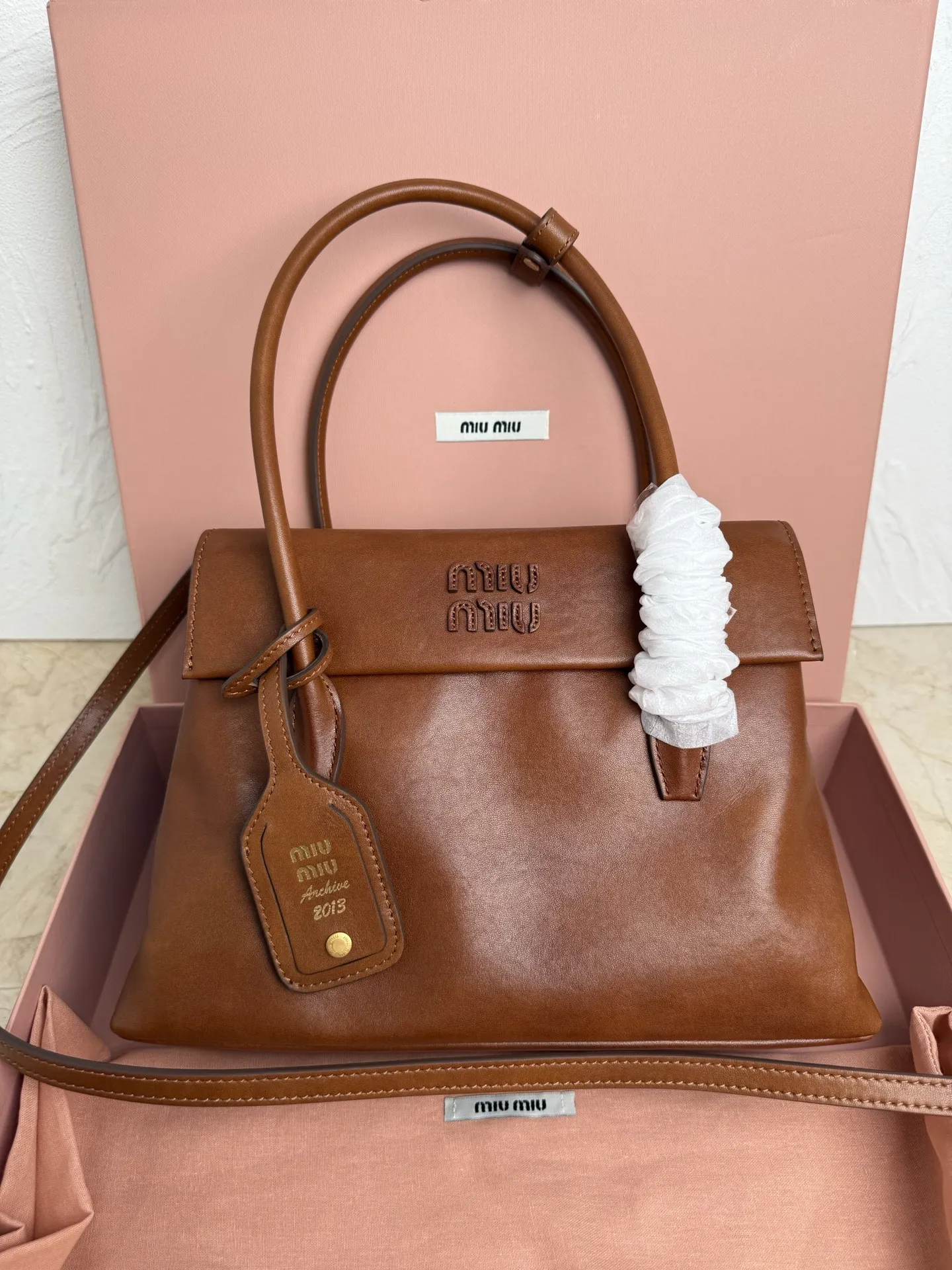 缪缪 5BA302 MiMisolitaire新款小牛皮手袋 手提斜挎包