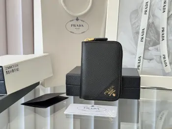 2MM358 Unisex Card Holder Zipper Wallet Replica Prada wallets