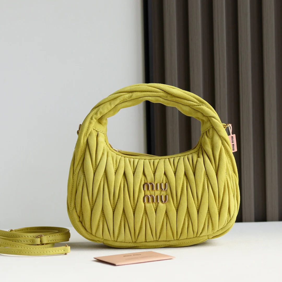 缪缪 5BC125 麂绒皮手袋 斜挎包