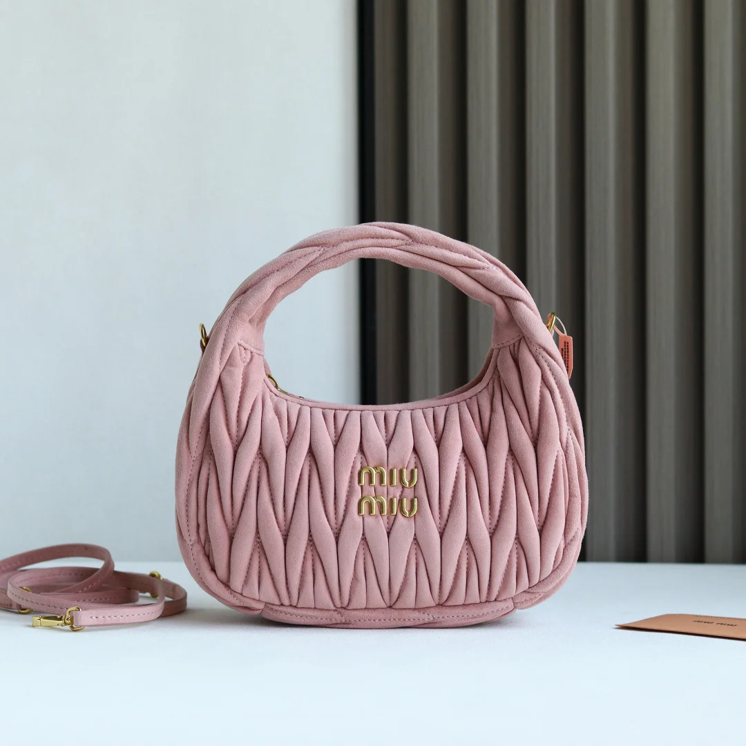 缪缪 5BC125 麂绒皮手袋 斜挎包 缪缪 5BC125 麂绒皮手袋 斜挎包