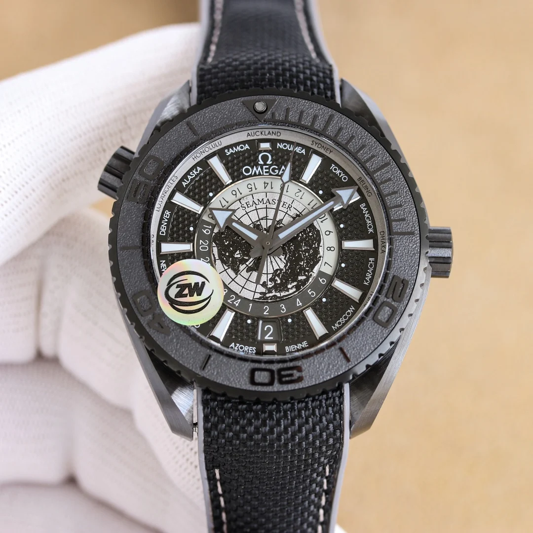 OMEGA ZW Omega Seamaster Planet Ocean Worldtimer Men s Mechanical Watch