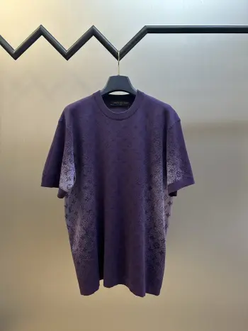 Purple Classic Monogram Gradient Short Sleeve T-shirt Replica Louis Vuitton Tshirts and Polos
