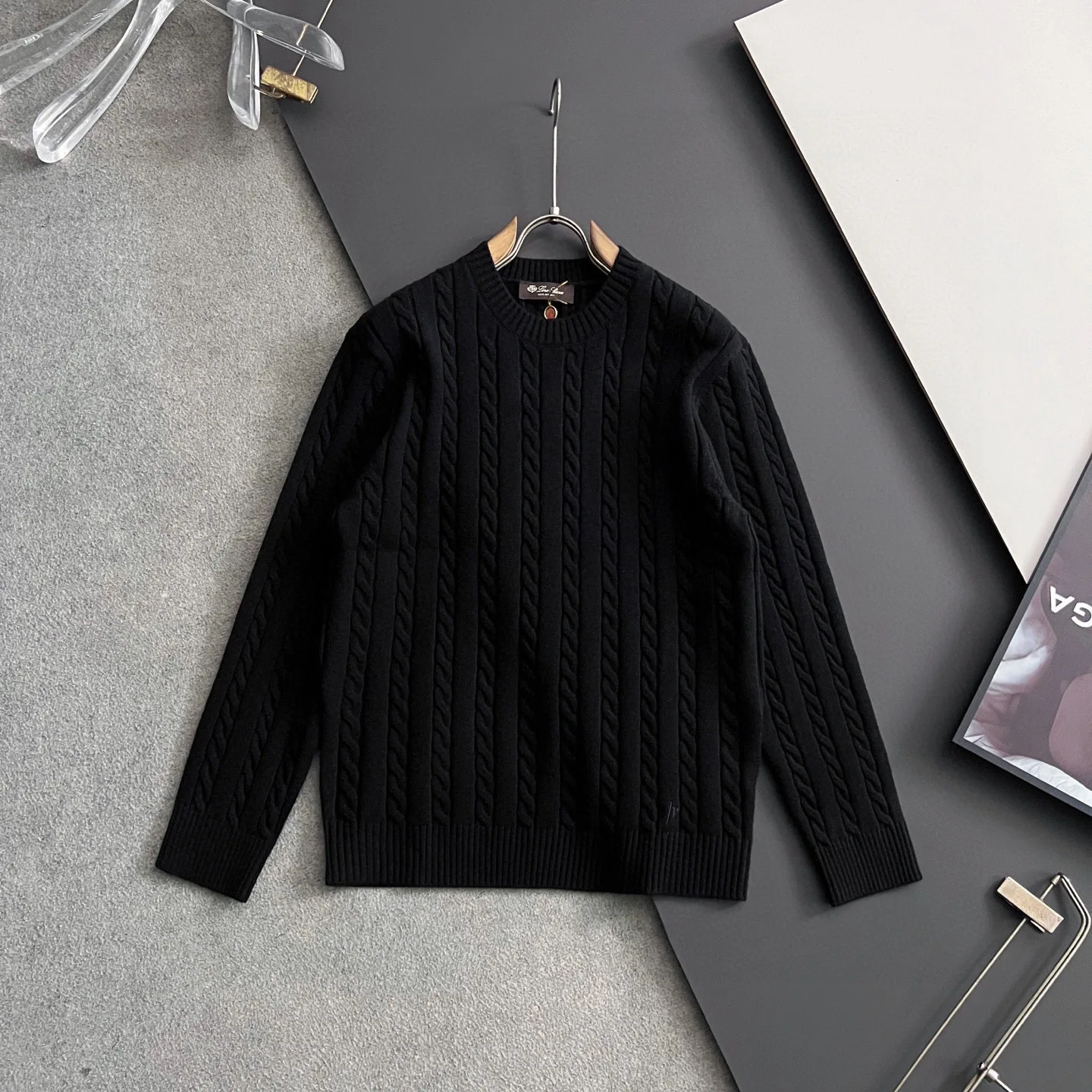 Loro Piana LP Autumn/Winter New Unisex High Gauge Knit Wool Cardigan Sweater