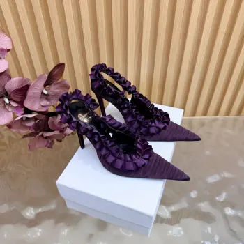 圣罗兰Lee真丝 开花尖头高跟鞋 高仿圣罗兰女士高跟鞋/单鞋