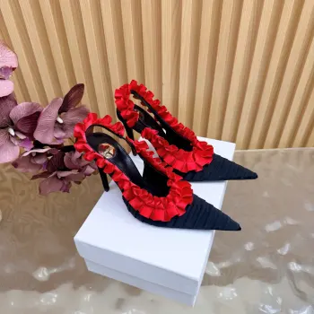 圣罗兰Lee真丝 开花尖头高跟鞋 高仿圣罗兰女士高跟鞋/单鞋