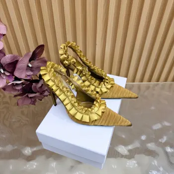 圣罗兰Lee真丝 开花尖头高跟鞋 高仿圣罗兰女士高跟鞋/单鞋