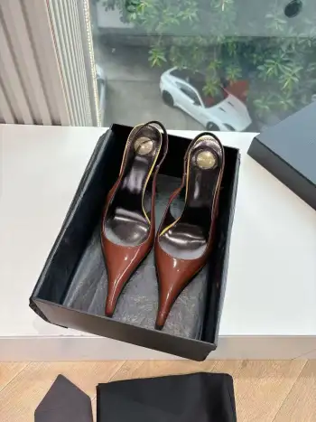 Lee金属钻链条尖头高跟鞋 高仿圣罗兰女士高跟鞋/单鞋