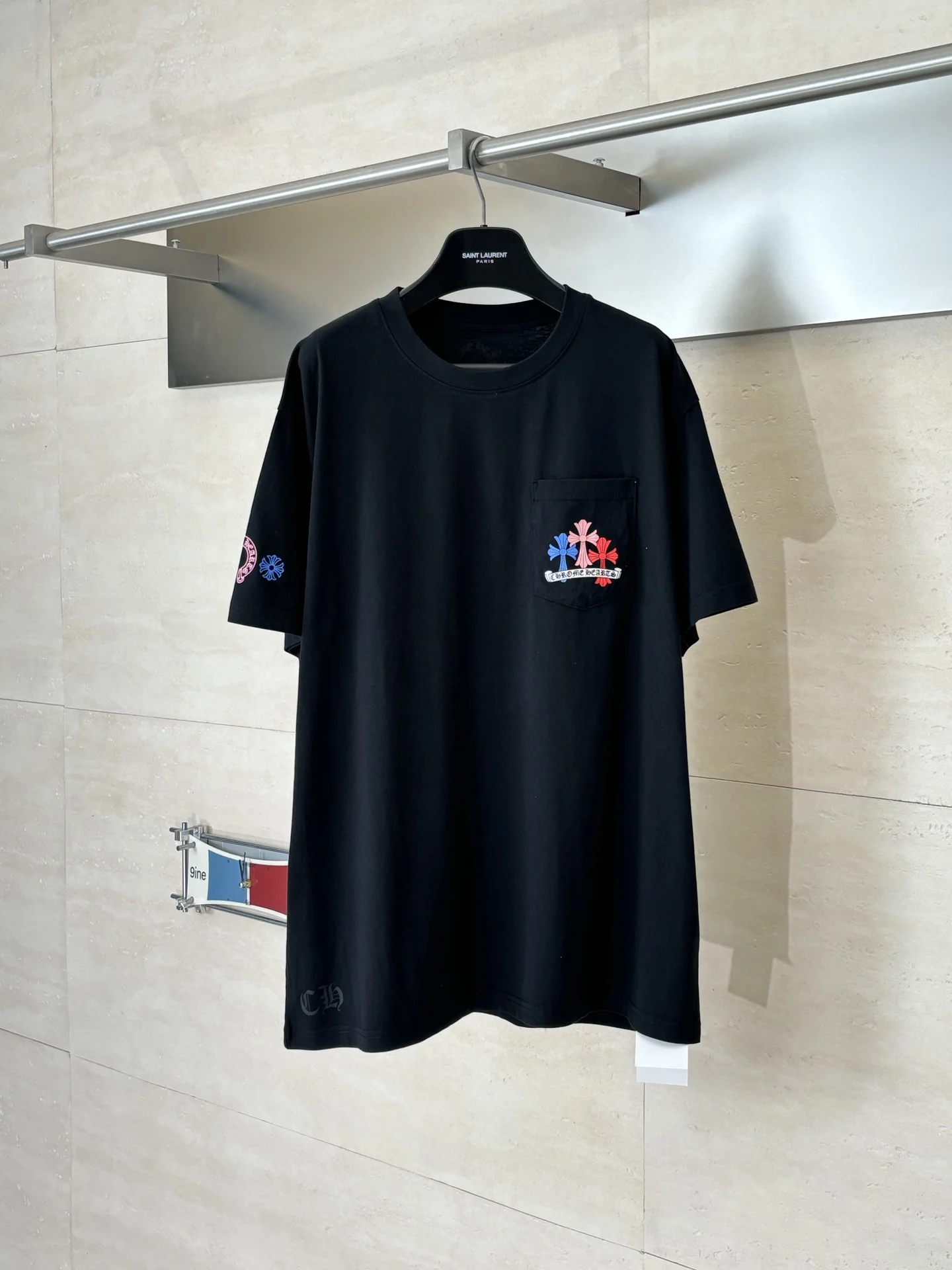 Chrome Heart Sanskrit Cross Short Sleeve T-Shirt