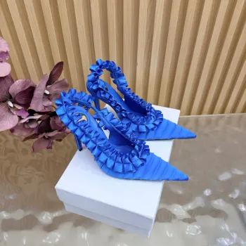 圣罗兰Lee真丝 开花尖头高跟鞋 高仿圣罗兰女士高跟鞋/单鞋