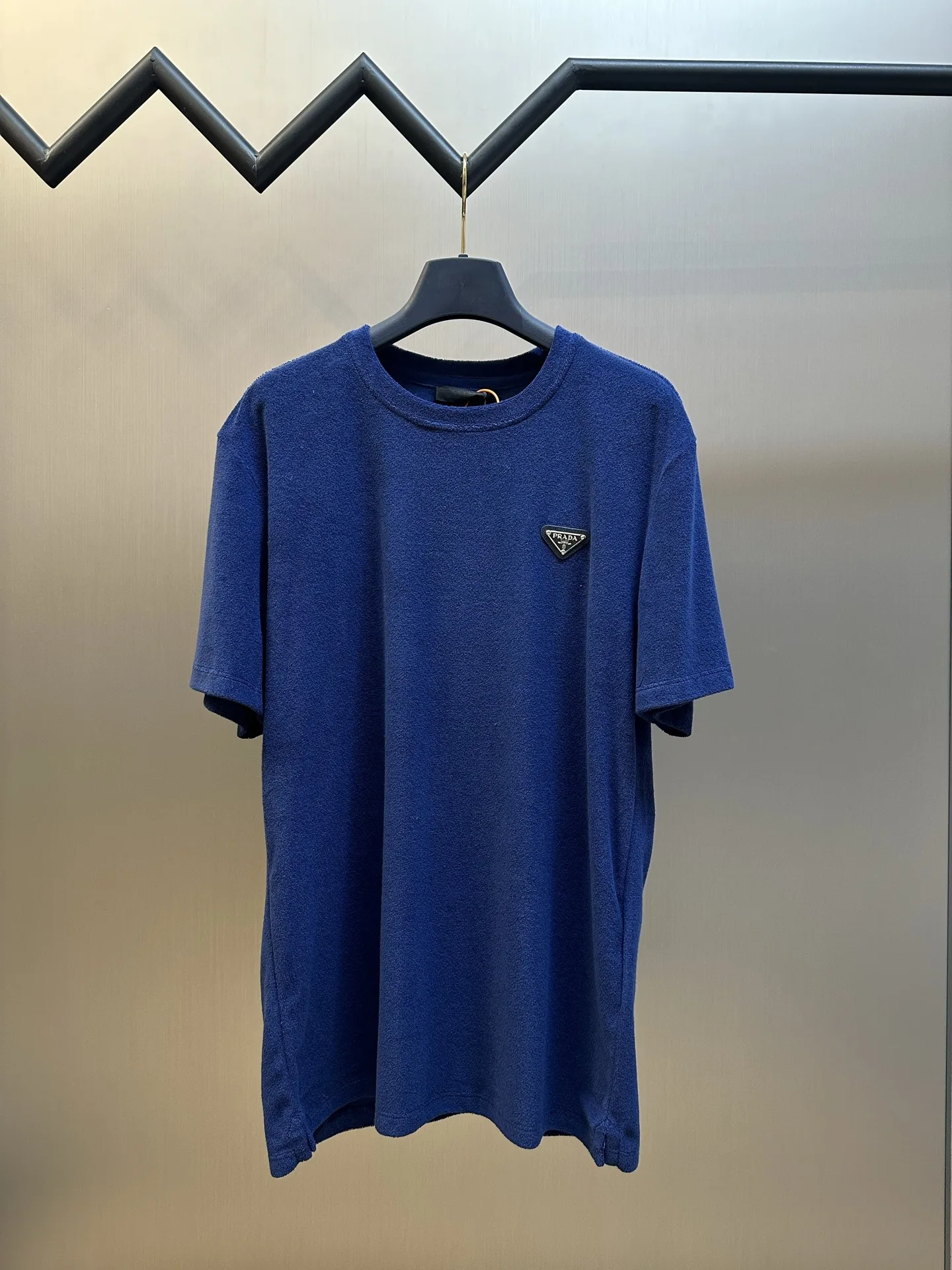 Prada Iridescent Cloud Satin Velour Short-Sleeve T-Shirt