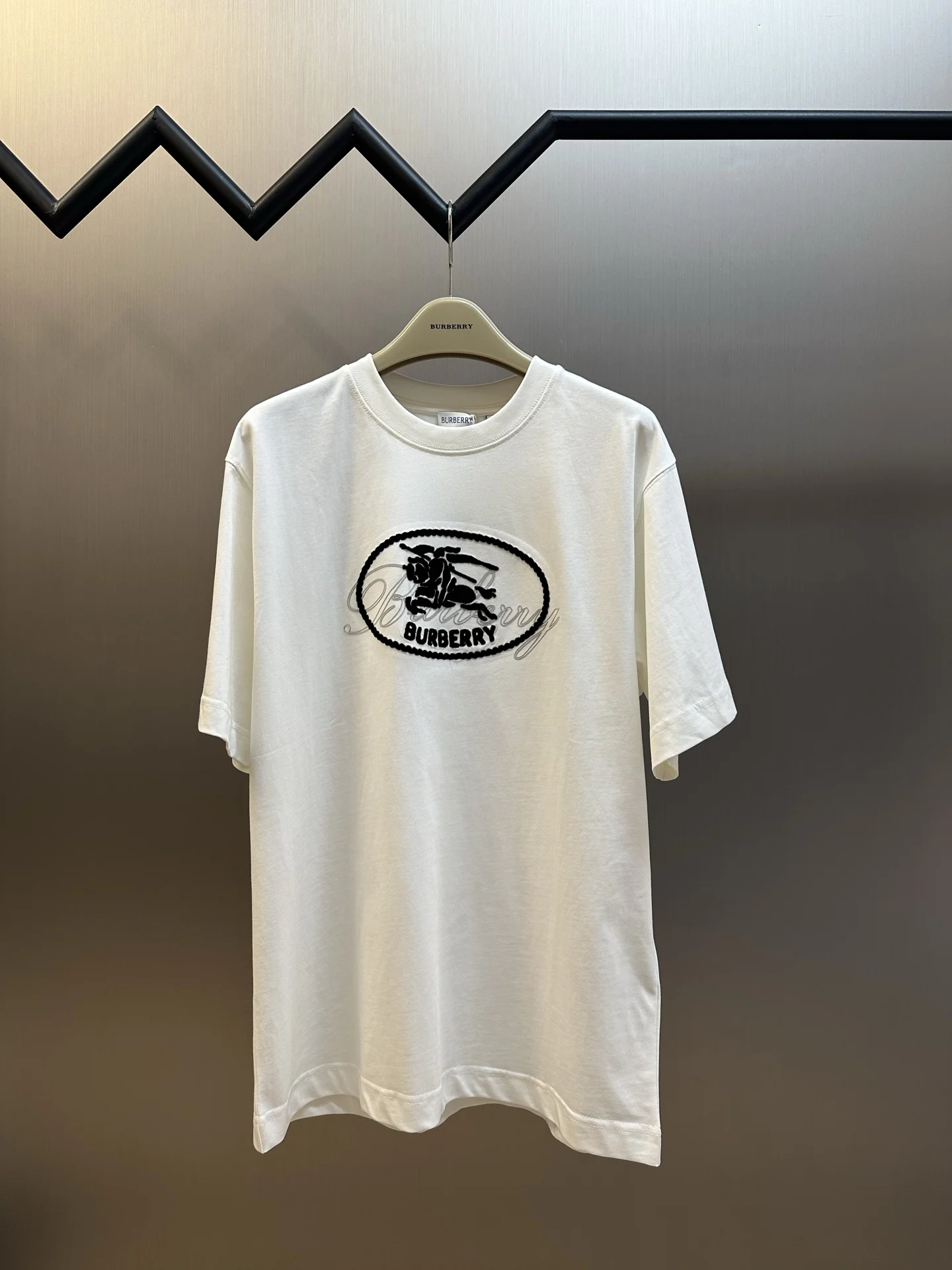 Burberry Overlapping Stamp War Horse Crew Neck Short Sleeve T-shirt