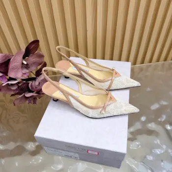 New JC Lace High Heel Sandals Replica JimmyChoo Womens Sandals and Slides